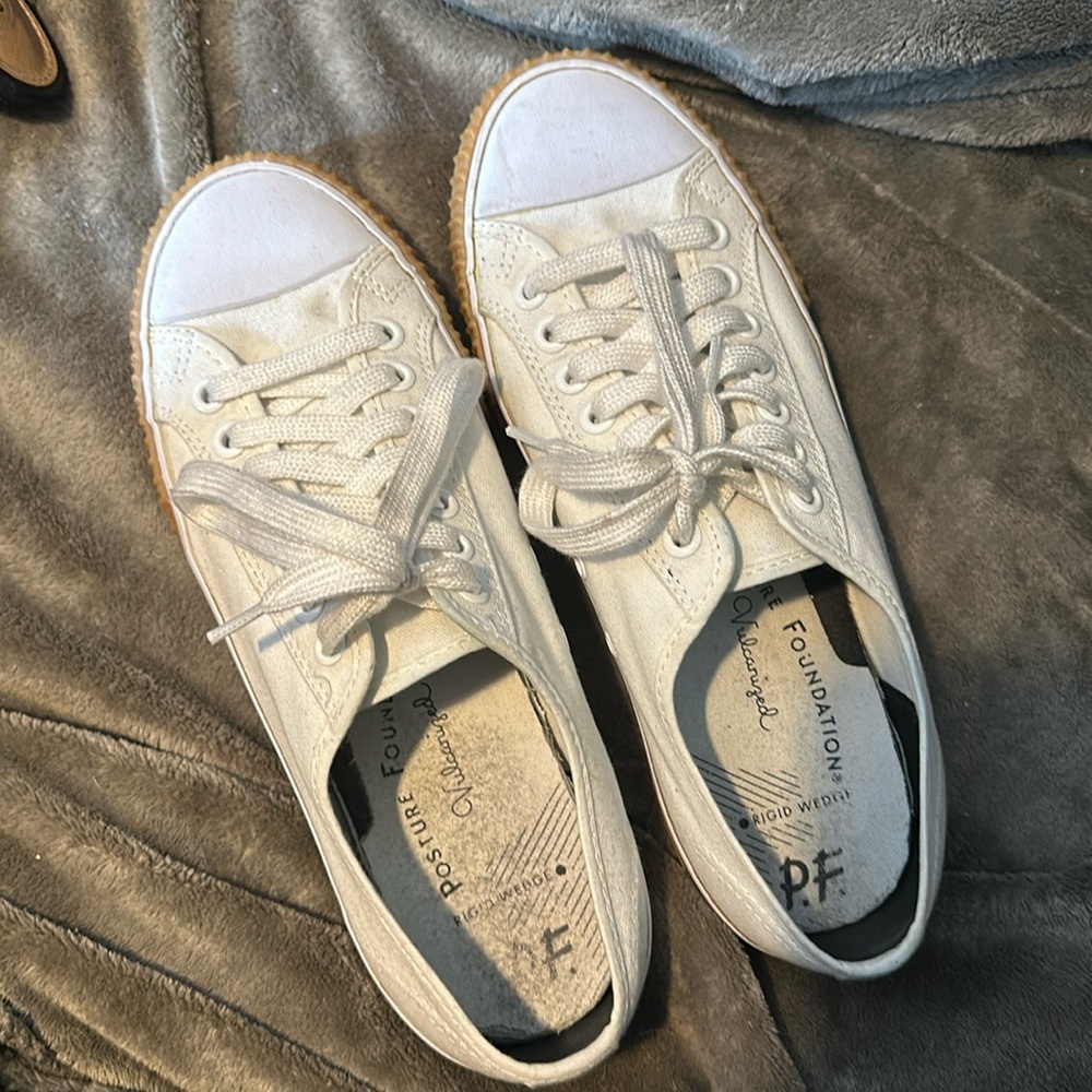 White canvas sneakers